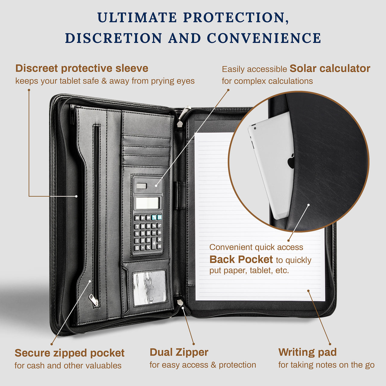 Cossini Premium PU Leather Business Padfolio