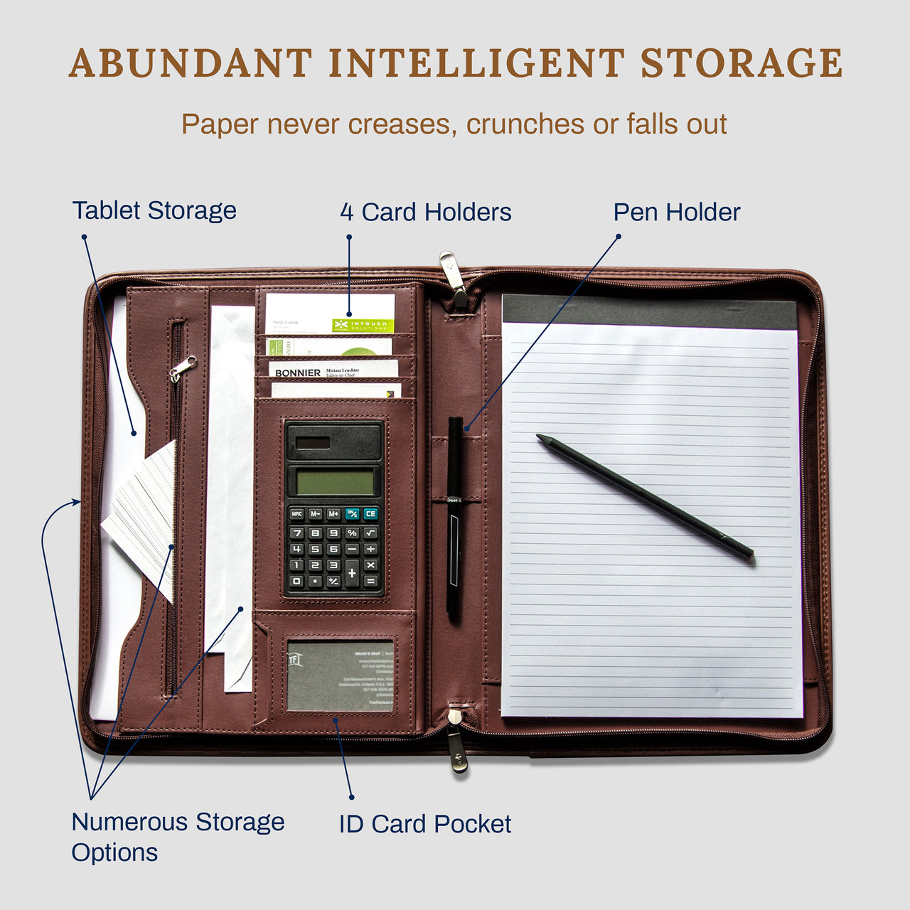 Cossini Premium PU Leather Business Padfolio