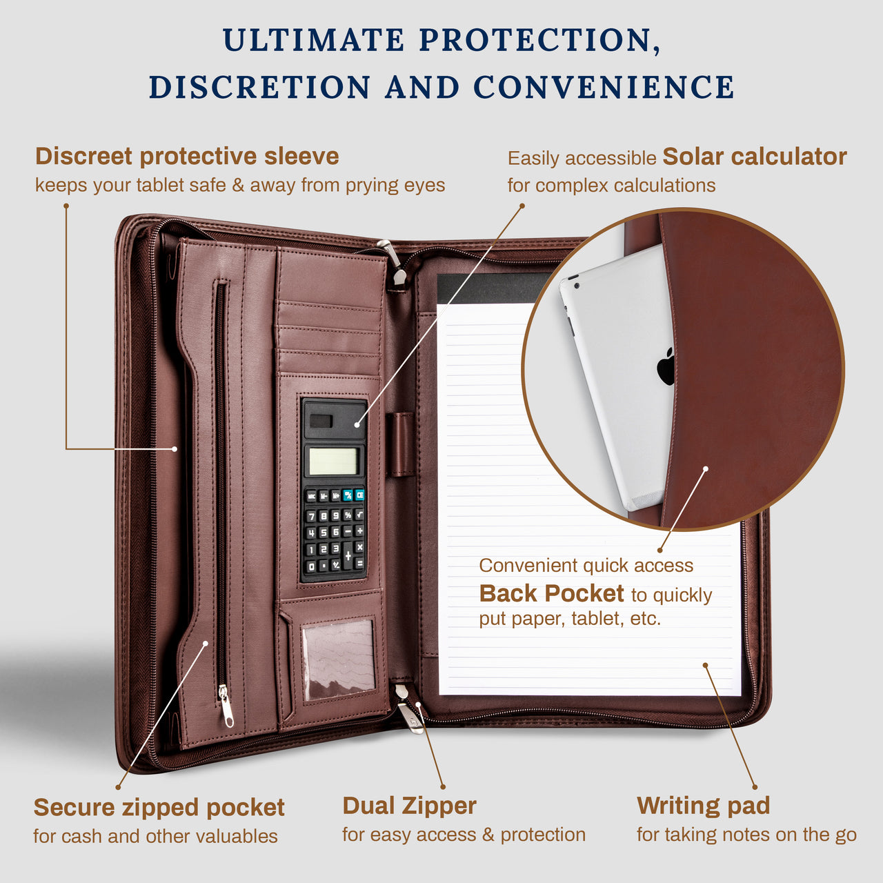 Cossini Premium PU Leather Business Padfolio