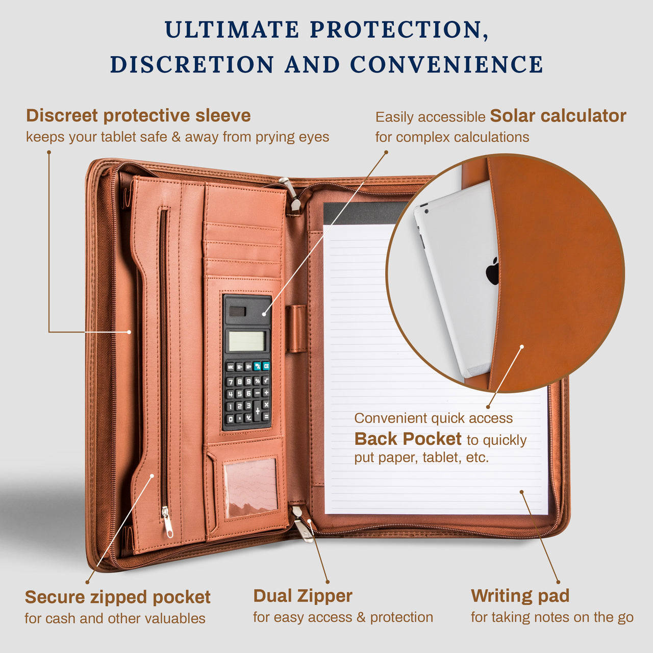 Cossini Premium PU Leather Business Padfolio